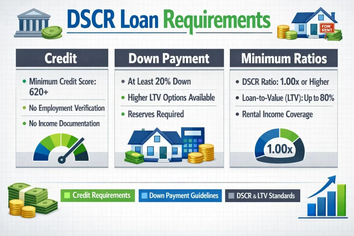 DSCR Loan Requirements 2026: Credit, Down Payment, Ratios